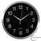 Clockswise Round Quartz Wall Clock Non-Ticking Battery Operated with Silent Sweep Movement, Aluminum Silver Frame, Perfect for Home Kitchen Office Living Room Study Hallway Classroom, Black Face